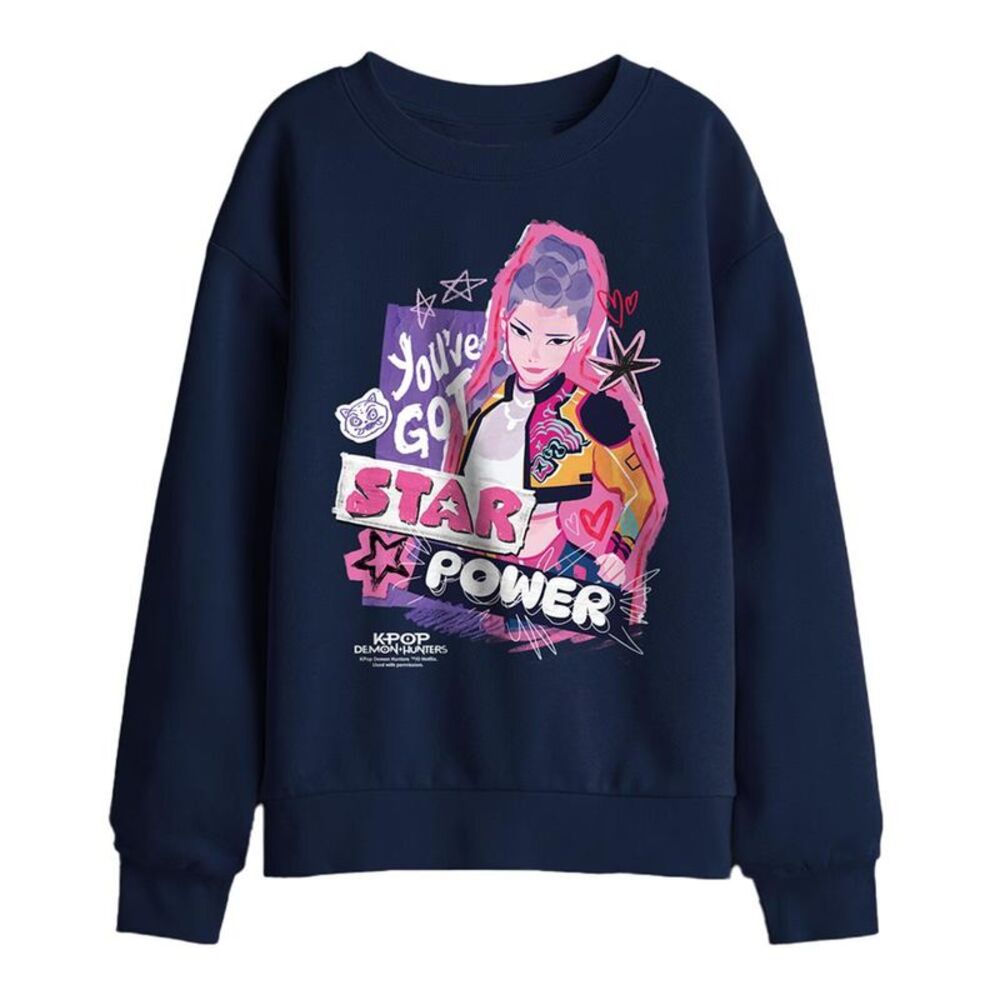 K-Pop Demon Hunters Childrens/Kids Rumi Scrapbook Stars Sweatshirt / Navy